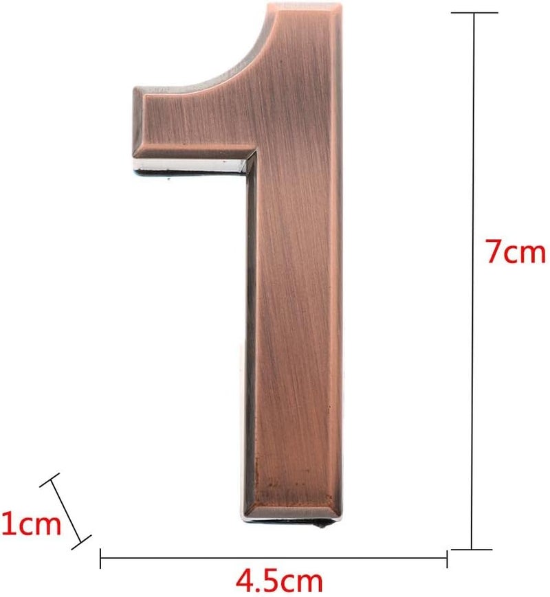 klarako Bronze Front Gate Door Address Plaque Number Digits Sign Sticker Plate Self Adhesive klarakoNumber 1 - Image 5