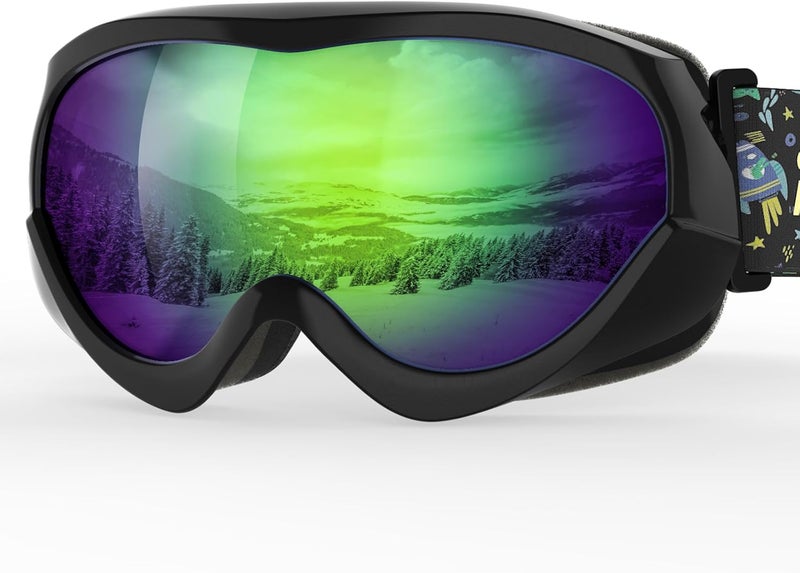 OutdoorMaster Kids Ski Goggles - Helmet Compatible Snow Goggles for Boys & Girls with 100% UV Protection - Image 1