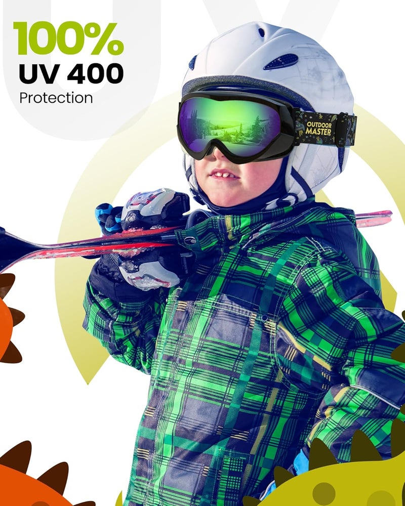 OutdoorMaster Kids Ski Goggles - Helmet Compatible Snow Goggles for Boys & Girls with 100% UV Protection - Image 3