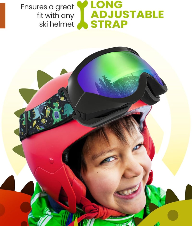 OutdoorMaster Kids Ski Goggles - Helmet Compatible Snow Goggles for Boys & Girls with 100% UV Protection - Image 2