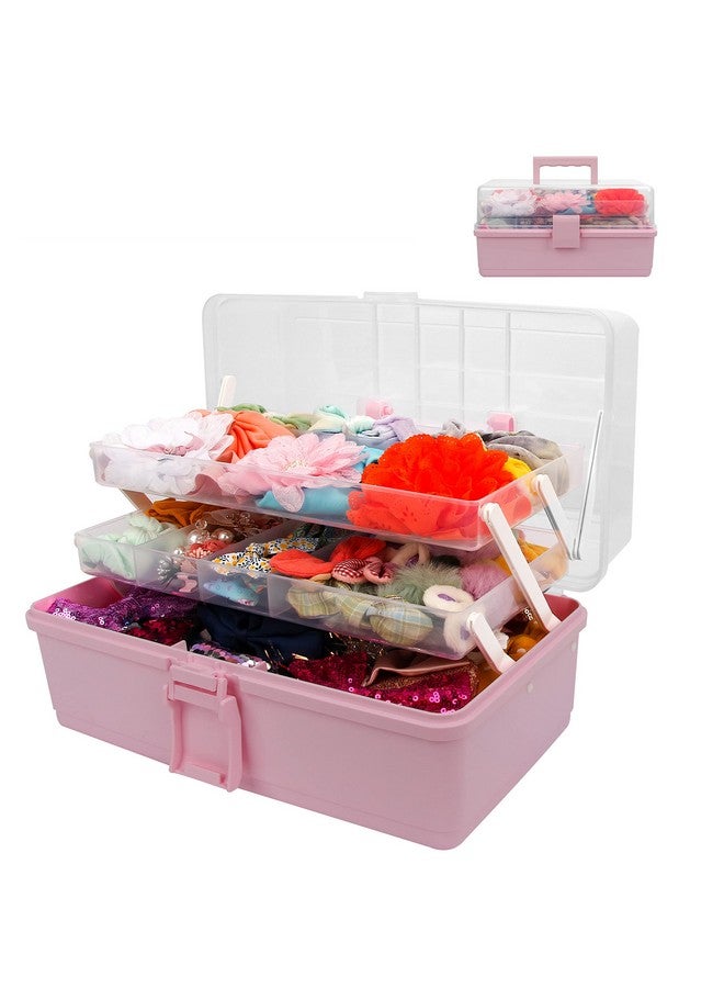 JOYMOMO Hair Bow Holder Organizer For Headbands Hair Clips Hair Ties Scrunchies Baby Girl Hair Accessories Storage Box Threelayer Folding Storage Organizer (Without Accessories)  - Image 1