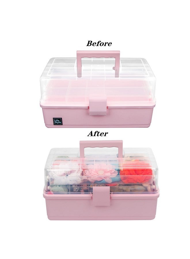 JOYMOMO Hair Bow Holder Organizer For Headbands Hair Clips Hair Ties Scrunchies Baby Girl Hair Accessories Storage Box Threelayer Folding Storage Organizer (Without Accessories)  - Image 3