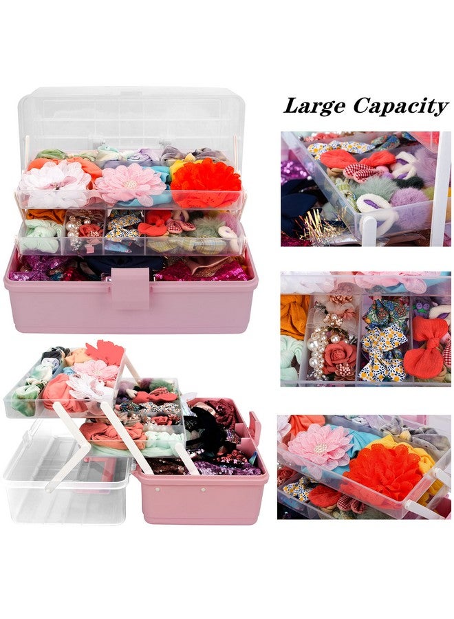JOYMOMO Hair Bow Holder Organizer For Headbands Hair Clips Hair Ties Scrunchies Baby Girl Hair Accessories Storage Box Threelayer Folding Storage Organizer (Without Accessories)  - Image 4