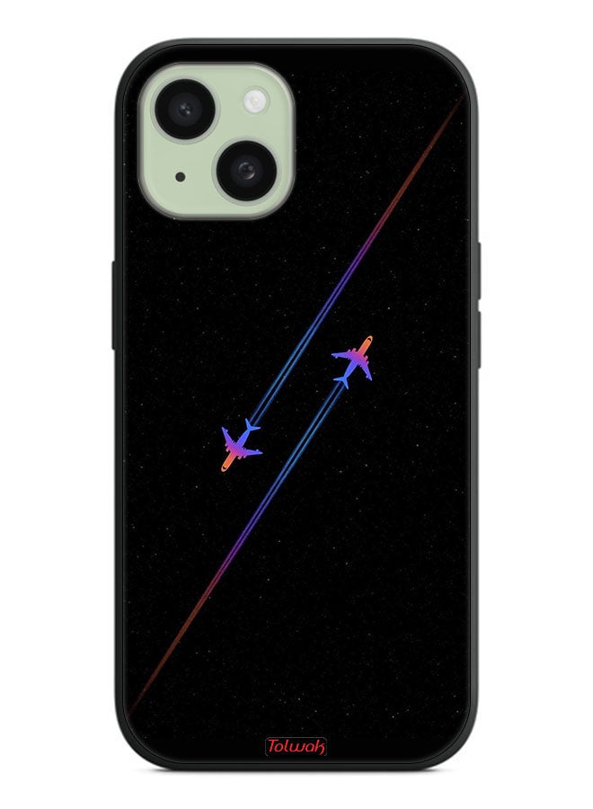 Tolwak Apple iPhone 15 Protective Case Cover Airplanes Art - Image 2