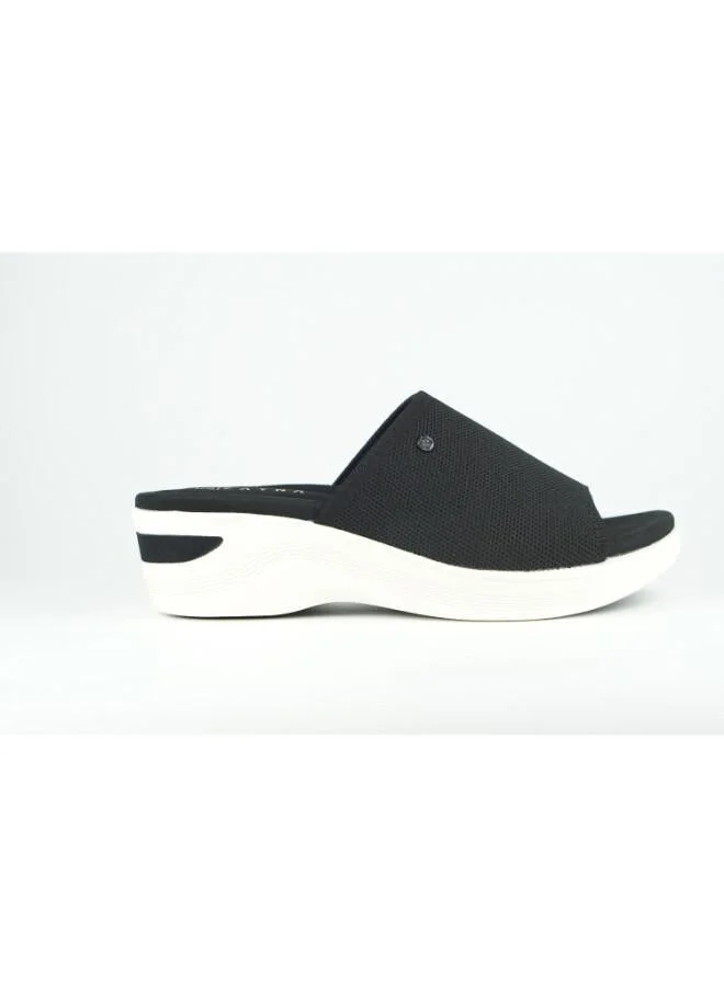 Zayna 221-353 Zayna Women's Knit Wedge Slide 24ABT545 Black
