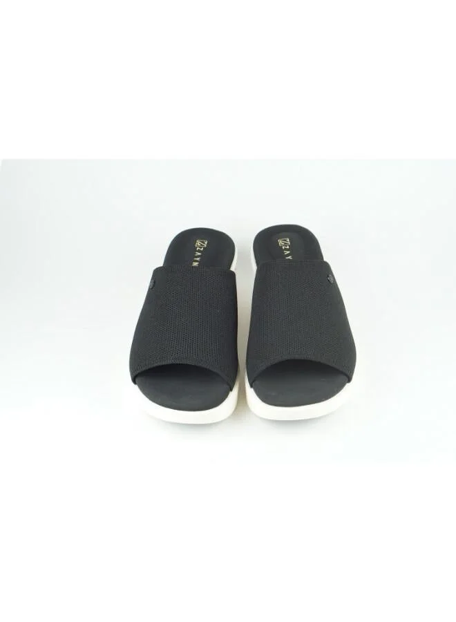 Zayna Black 221-353 Zayna Women's Knit Wedge Slide 24ABT545 Black for Women | Best Price UAE