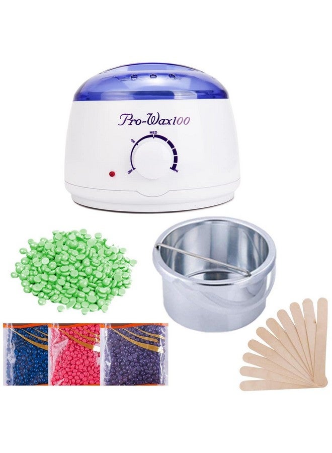 CESITRA Hard Wax Warmer, Heater with Hair Removal Wax Beans(100 Grams) and Wooden Chips for Hard, Strip and Paraffin Waxing Kit for Women - Color May Vary, 1 Set - Image 1