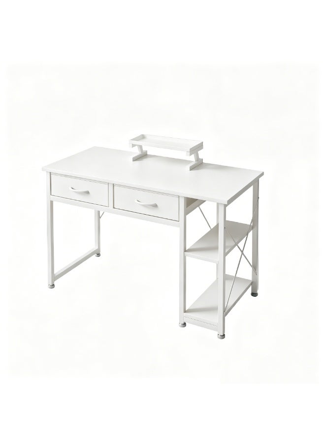 NEWLAN Office Desk Computer Desk Study Desk Writing Table Gaming Desk with 2 Fabric Drawers, Modern Study Table with Storage, Easy to assemble 120 x 75 x 53 cm - Image 2