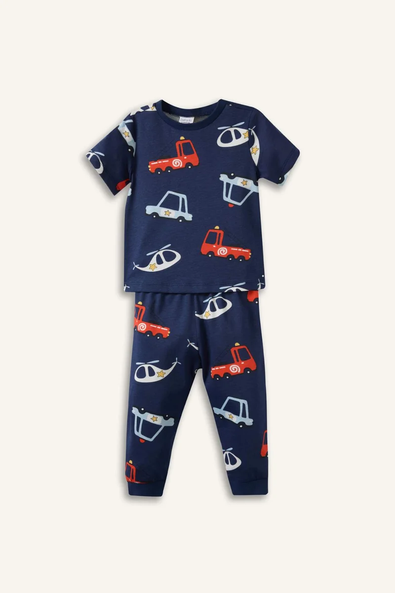DeFacto Boy 2 piece Regular Fit Knitted T-Shirt Pants Pyjamas Set
