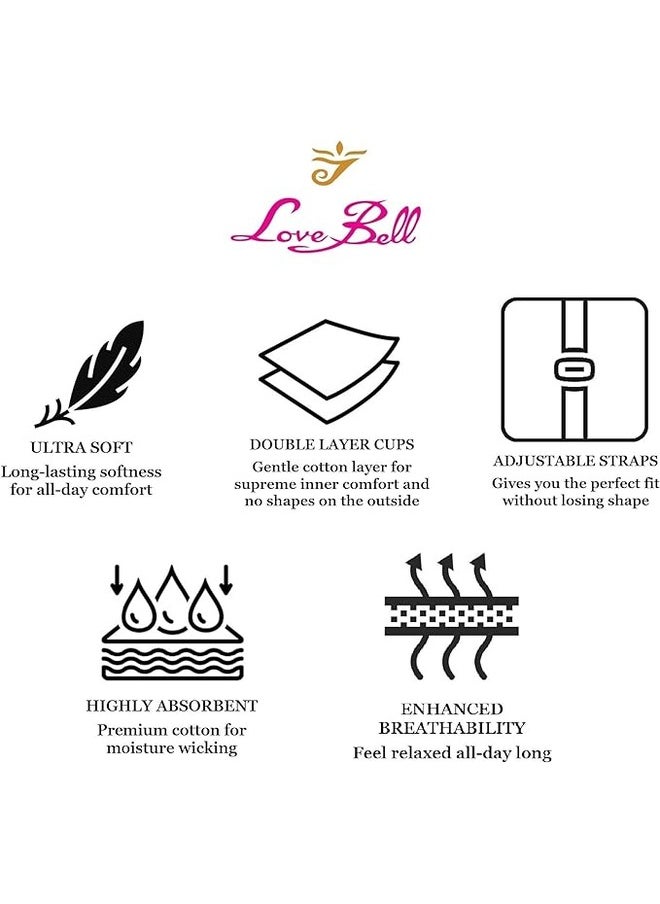 Love Bell - Love Bell Women's Everyday Bra - Double-Layered, High Coverage, All-Day Comfort Bra - Image 1