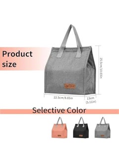 HOOKOR Lunch Bag Insulated, Lunch Box Bag, Reusable Lunch Tote Bag, Lunch Box Container Bag Insulated for Women, Men, Work, Office,School, Beach or Travell (Black)  - Image 2