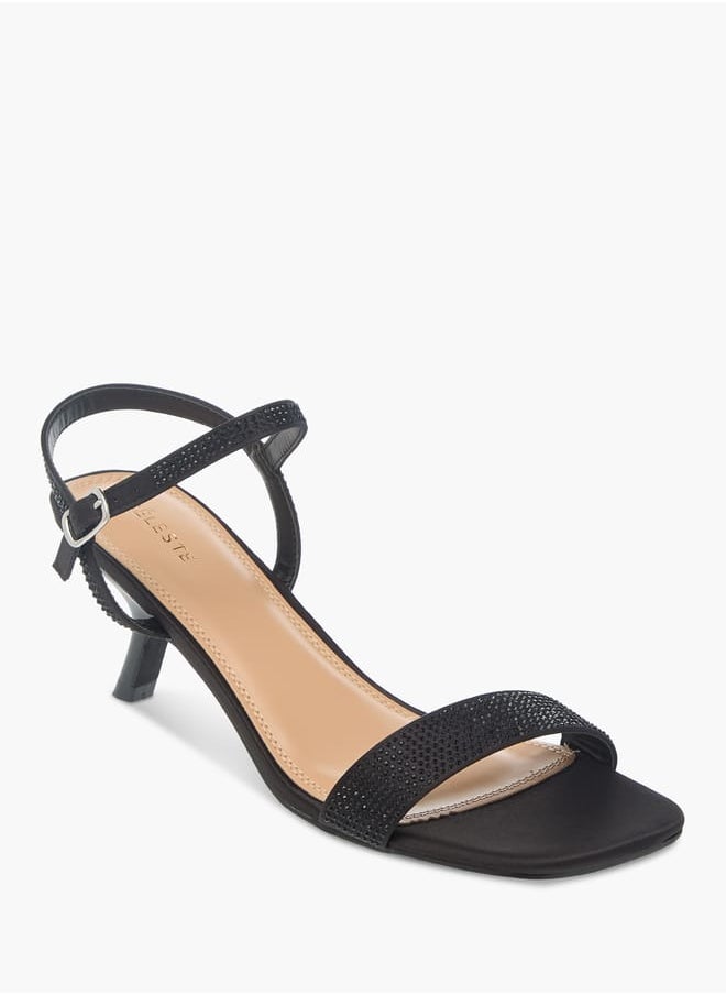 Celeste Women's Embellished Sandals with Kitten Heels and Buckle Closure Ramadan Collection  - Image 2