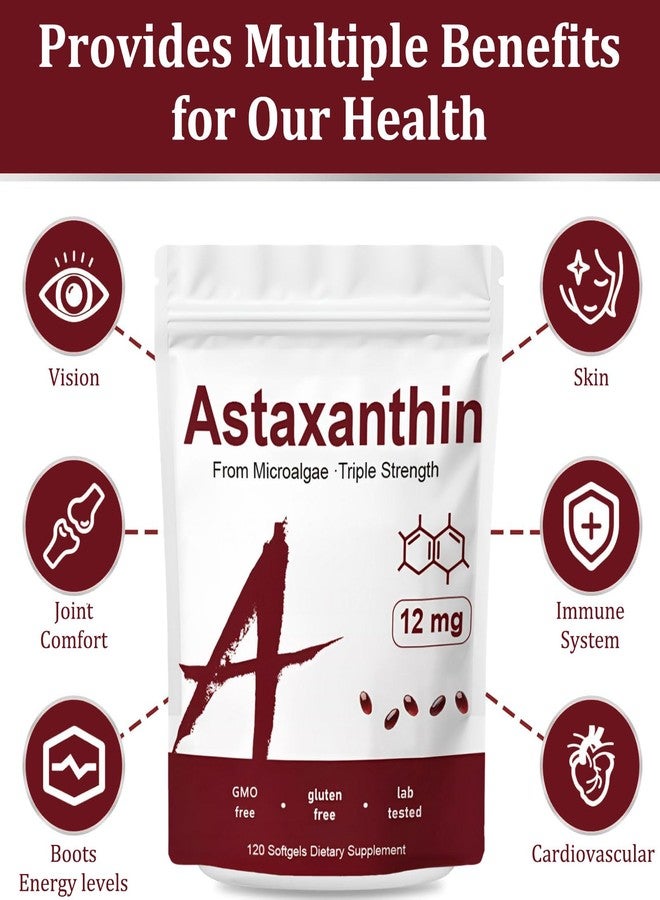 Rulinal Belano Astaxanthin 12mg, 120 Softgels, Premium Astaxanthin Antioxidant Supplements, Supports Immune, Skin, Eye & Joint Health-Non-GMO, Gluten-Free, 4 Month Supply, 120 Servings - Image 2