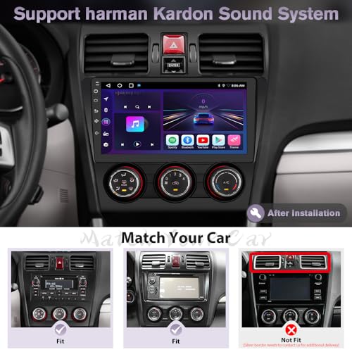 AWESAFE Android 13 Car Radio Stereo Subaru Forester WRX Impreza 2013 2014 2015 Suitable for Harman Kardon Systems 4G RAM 64G ROM 9" Head Unit with Carplay/Android Auto Bluetooth - Image 2
