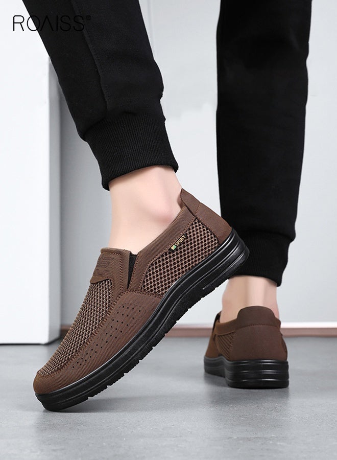 رويس أحذية رياضية رجالية مريحة قابلة للتنفس من القماش الشبكي، أحذية خفيفة الوزن للمشي، أحذية رياضية خارجية - Image 1