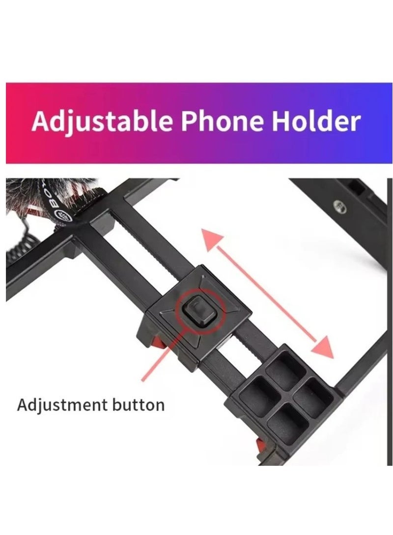 JMARY MT-33 Phone Stand Tripod ABS Video Recording Vlog Mobile Phone Rig Cage - Image 4