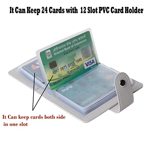 encELade 26 Slot Grey PU PVC Credit/Debit/ATM Business Men/Women Card Holder - Image 2