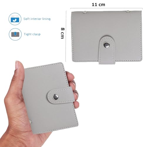 encELade 26 Slot Grey PU PVC Credit/Debit/ATM Business Men/Women Card Holder - Image 5