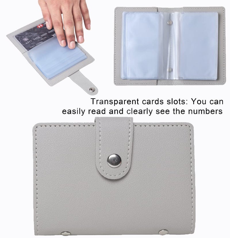 encELade 26 Slot Grey PU PVC Credit/Debit/ATM Business Men/Women Card Holder - Image 4