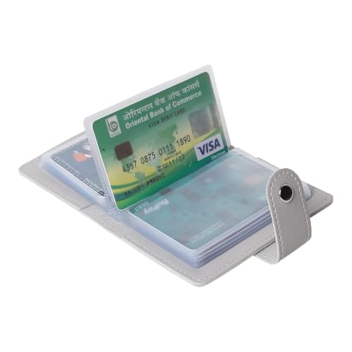 encELade 26 Slot Grey PU PVC Credit/Debit/ATM Business Men/Women Card Holder - Image 1