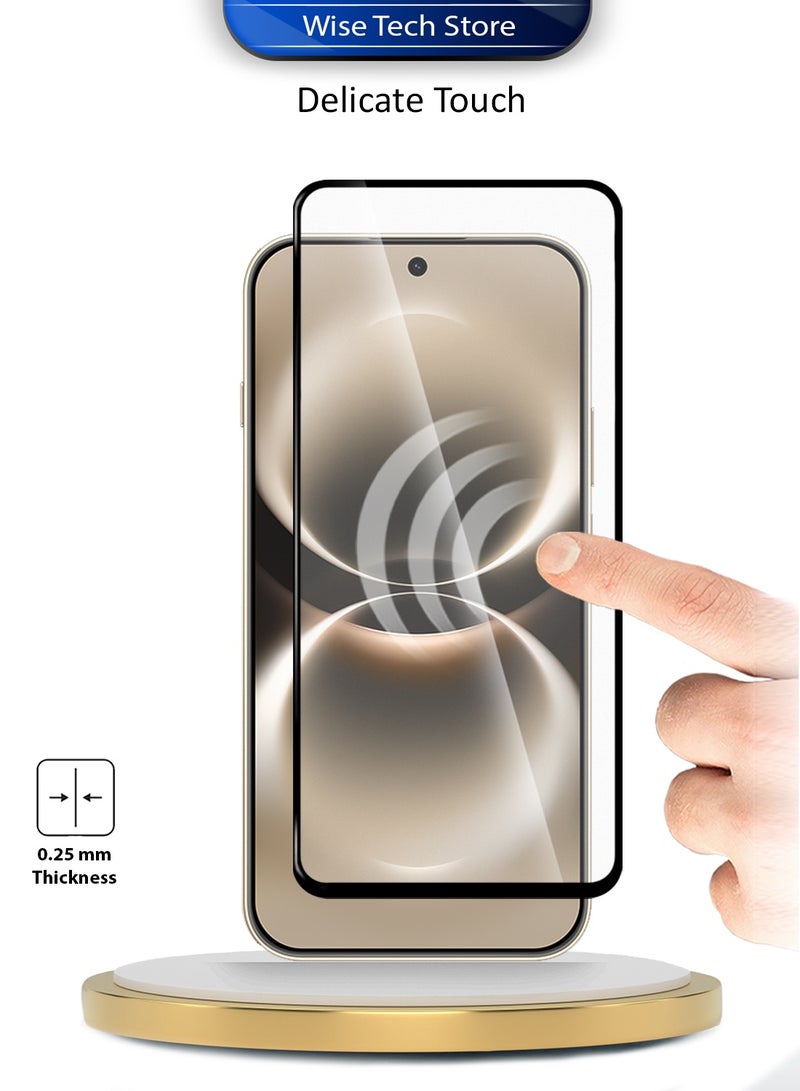 دبليو تيك واقي شاشة زجاجي مقوى كامل الغطاء من سلسلة هواوي نوفا 15 ماكس 4G 2026 بريميوم E2E (MSGECN) - شفاف/أسود - Image 4