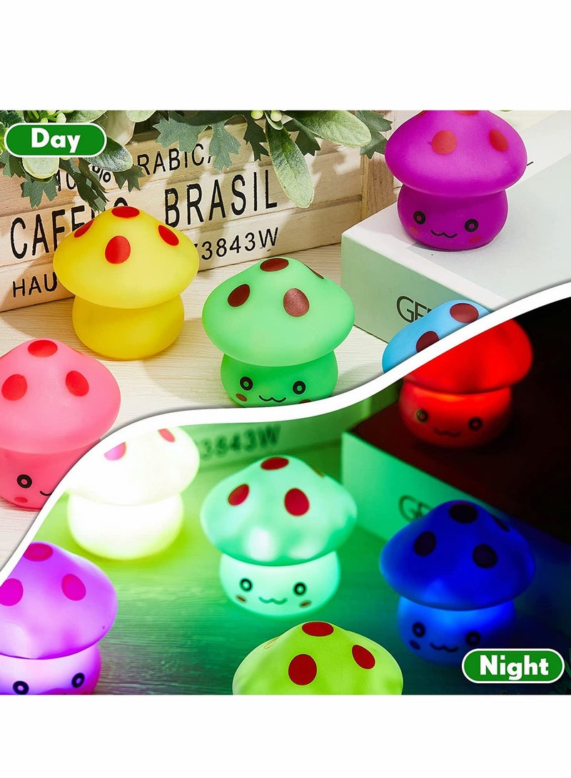 SOLARAE LED Mushroom Night Light, Cute Glowing Color Changing Flashing Night Light Decoration, Mini Night Light Suitable for Room Bedroom Children's Room Desk Birthday Party Decoration (12pcs) - Image 3