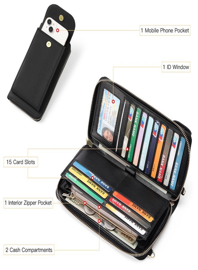 FALAN MULE Small Cell Phone Crossbody Bags for Women, Leather Wallet Phone Purses - Image 2