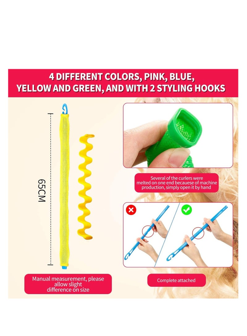SYOSI 36 Pieces No Heat Hair Curlers Spiral Curl Styling Kit Spiral Curlers Hair Roller Curler for Extra Long Hair Most Kinds of Hairstyles - Image 2