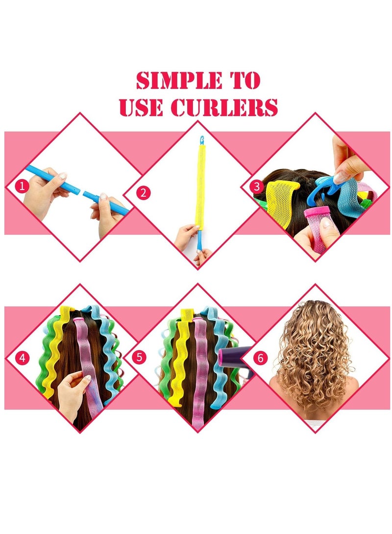 SYOSI 36 Pieces No Heat Hair Curlers Spiral Curl Styling Kit Spiral Curlers Hair Roller Curler for Extra Long Hair Most Kinds of Hairstyles - Image 5