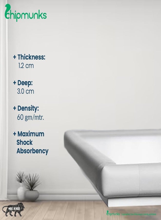 تشيب مانكس واقي زوايا للأطفال من تشيبمانكس، مقاوم للتجاعيد، لا يسبب أي ضرر للأثاث عند التركيب، صنع في الهند (كثافة 60 جم/متر، 4 قطع، شكل حرف L، لون أبيض كريمي) - Image 5