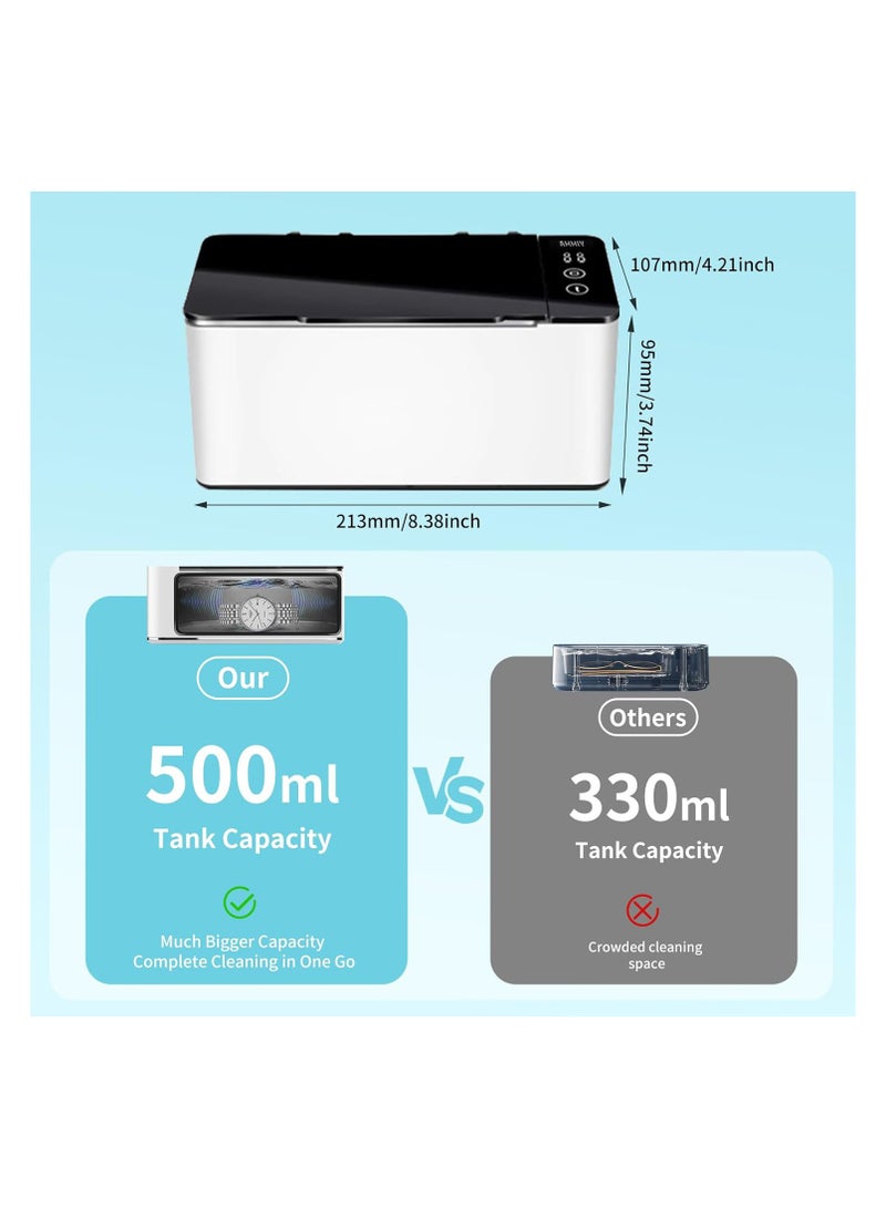 SOLARAE Ultrasonic Jewelry Cleaner, Jewelry Cleaner Machine, 17oz 46KHZ Professional Ultrasonic Machine with 4 Modes Digital Timer Tank, One-Touch Operation for Eyeglasses, Jewelry, Watches, All Dental - Image 2