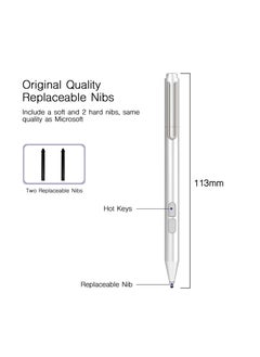 Youque Original Quality Stylus Pen for Microsoft Surface Go Pro5, Pro4, Pro3, Surface3, Surface Book, Laptop Silver  - Image 2