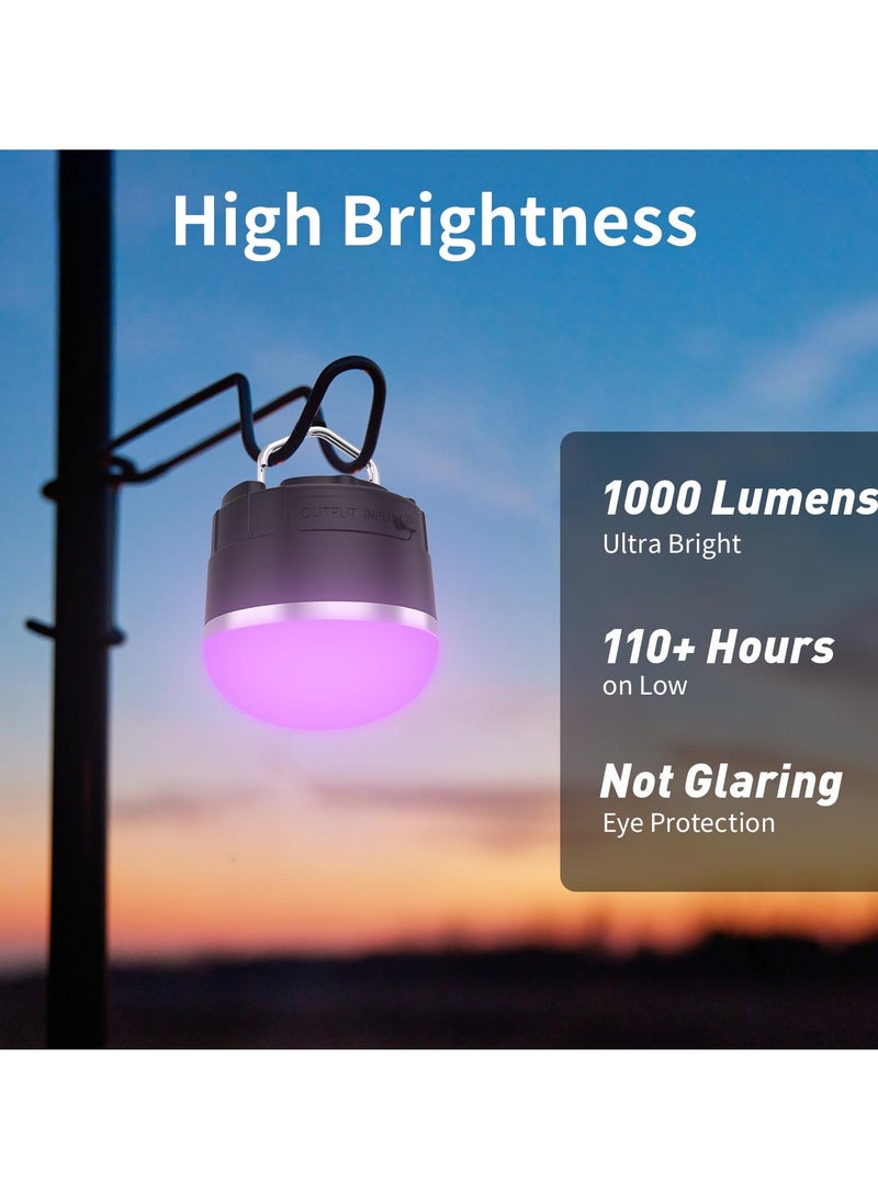 Verci RGB LED Camping Lights Rechargeable - Tent Light with 13 Lighting Modes & Power Bank, IP65 Ultra Waterproof Dustproof Tent Lantern, Portable Tent Lights for Camping Hiking Fishing Emergency Outage  - Image 4