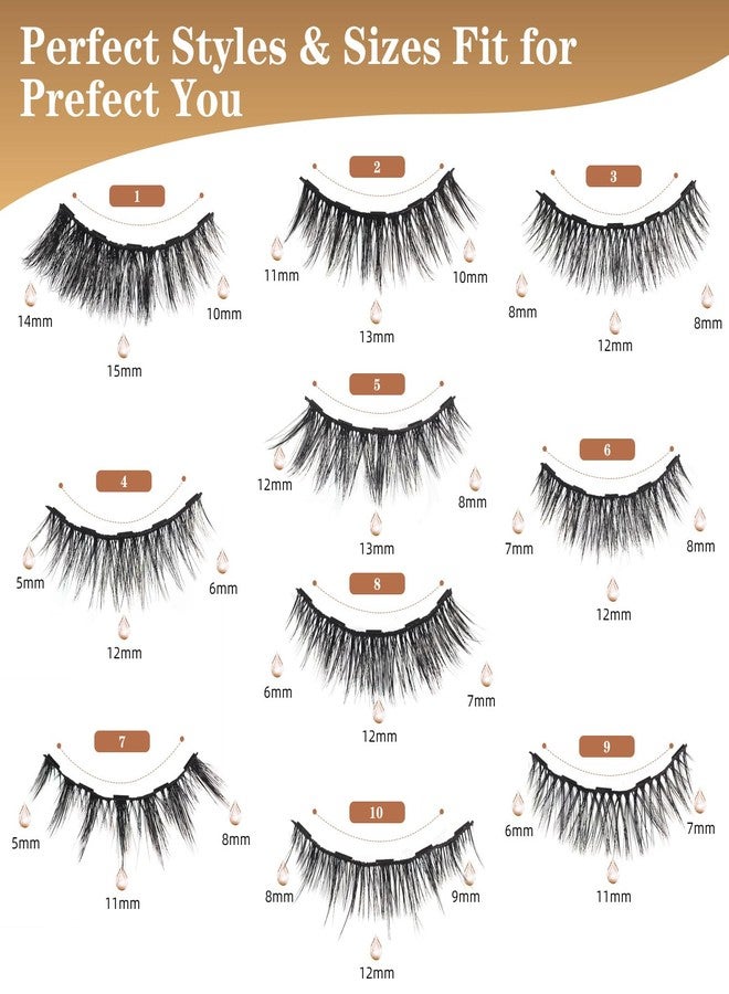 FEITA Magnetic Eyelashes & Eyeliner Kit, Reusable Magnetic Lashes with 1 Applicator Tweezer & 4 Eyeliner, 3D Cat Eye Natural Look False Eyelashes Pack, No Glue (15 Packs) - Image 3