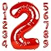 Mluchee 2 Numbers Balloon 40 Inch Red Two Balloon Number Birthday Decor 2nd 12 21st Party Celebration Decorations Graduations Wedding Baby Shower - Image 3