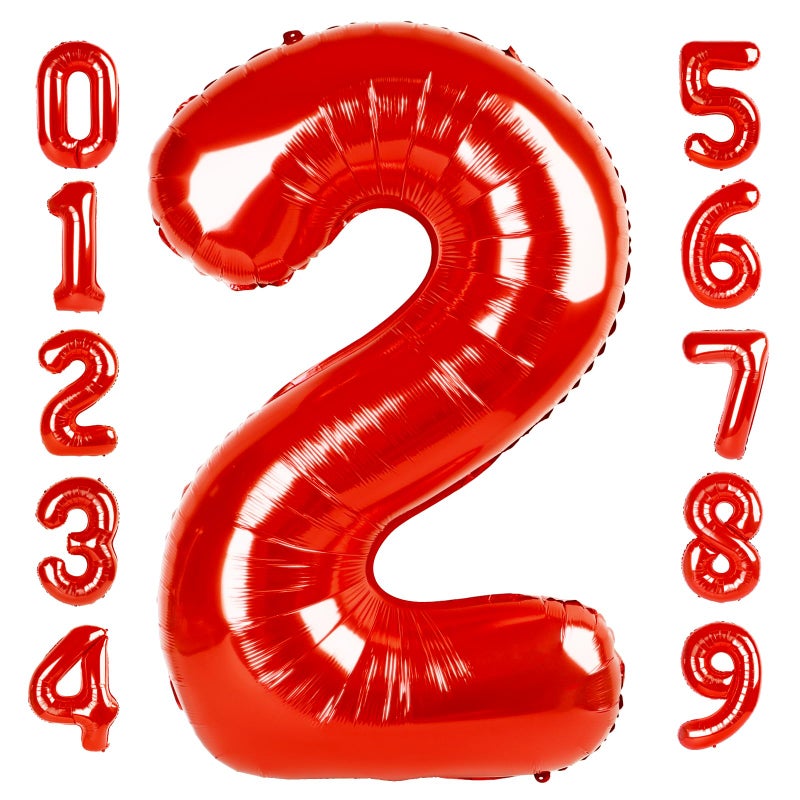 Mluchee 2 Numbers Balloon 40 Inch Red Two Balloon Number Birthday Decor 2nd 12 21st Party Celebration Decorations Graduations Wedding Baby Shower - Image 2