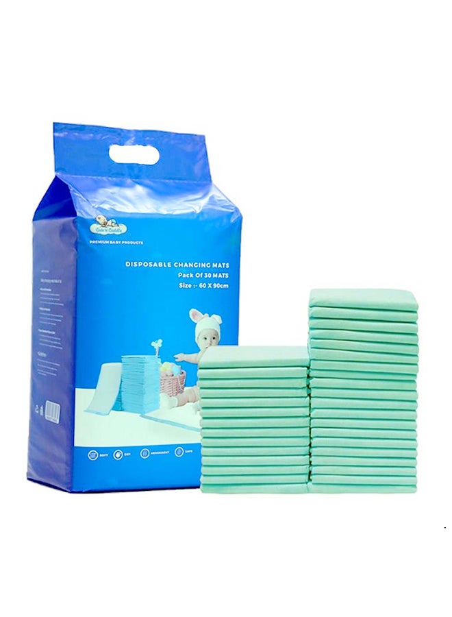 Cute 'n' Cuddle Pack Of 210 Disposable Soft Ultra Absorbent Waterproof Diaper Mess-Free Changing Mat Liners Baby Changing Mat Cover Bed Pads, Green, 60 CM X 90 CM