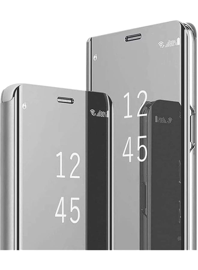 إيروريكس غطاء لهاتف Xiaomi 11 Lite 5G Ne Mi 11 Lite 5G 4G جراب هاتف خلوي شفاف مع مرآة قابلة للطي من جلد البولي يوريثان مع مسند غطاء واقٍ لهاتف Xiaomi 11 Lite 5G Ne Xiaomi 11 Lite فضي - Image 1