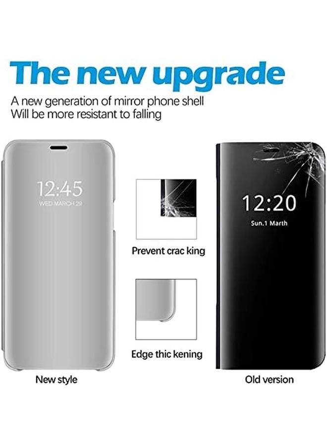 إيروريكس غطاء لهاتف Xiaomi 11 Lite 5G Ne Mi 11 Lite 5G 4G جراب هاتف خلوي شفاف مع مرآة قابلة للطي من جلد البولي يوريثان مع مسند غطاء واقٍ لهاتف Xiaomi 11 Lite 5G Ne Xiaomi 11 Lite فضي - Image 5