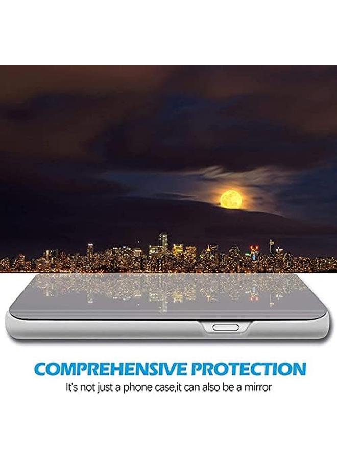 إيروريكس غطاء لهاتف Xiaomi 11 Lite 5G Ne Mi 11 Lite 5G 4G جراب هاتف خلوي شفاف مع مرآة قابلة للطي من جلد البولي يوريثان مع مسند غطاء واقٍ لهاتف Xiaomi 11 Lite 5G Ne Xiaomi 11 Lite فضي - Image 2