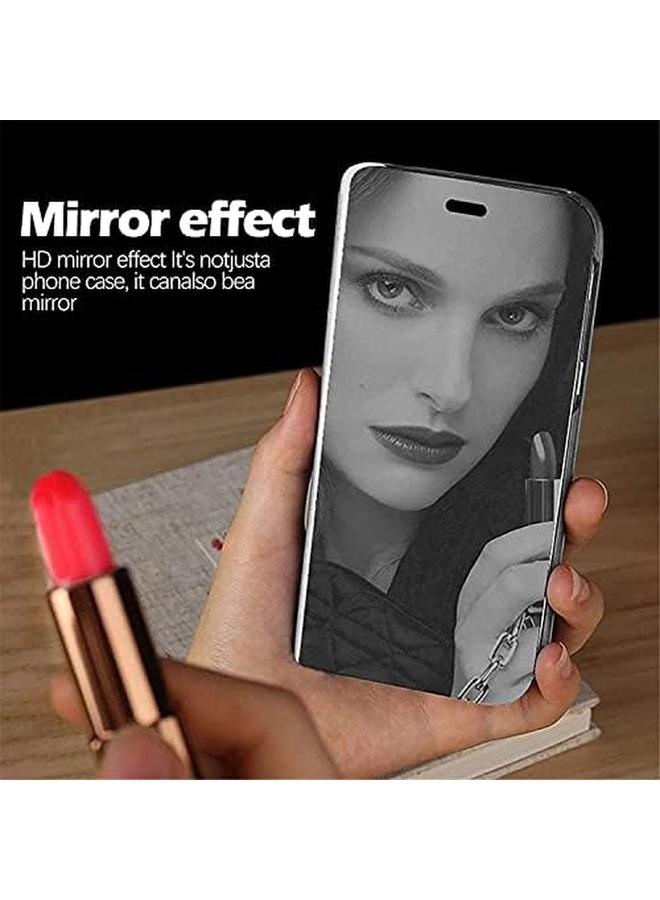 إيروريكس غطاء لهاتف Xiaomi 11 Lite 5G Ne Mi 11 Lite 5G 4G جراب هاتف خلوي شفاف مع مرآة قابلة للطي من جلد البولي يوريثان مع مسند غطاء واقٍ لهاتف Xiaomi 11 Lite 5G Ne Xiaomi 11 Lite فضي - Image 3