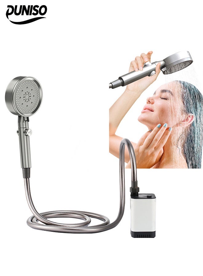 DUNISO Portable Bathroom Shower Set，Outdoor Shower Pump with Water Pump,Shower & Head Sprayer，Electric Portable Shower，Detachable and Washable，for Pet, Camping, Hiking, Traveling,Car Washing，1.8m - Image 1