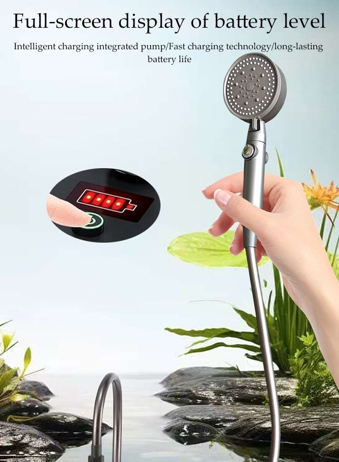 DUNISO Portable Bathroom Shower Set，Outdoor Shower Pump with Water Pump,Shower & Head Sprayer，Electric Portable Shower，Detachable and Washable，for Pet, Camping, Hiking, Traveling,Car Washing，1.8m - Image 3