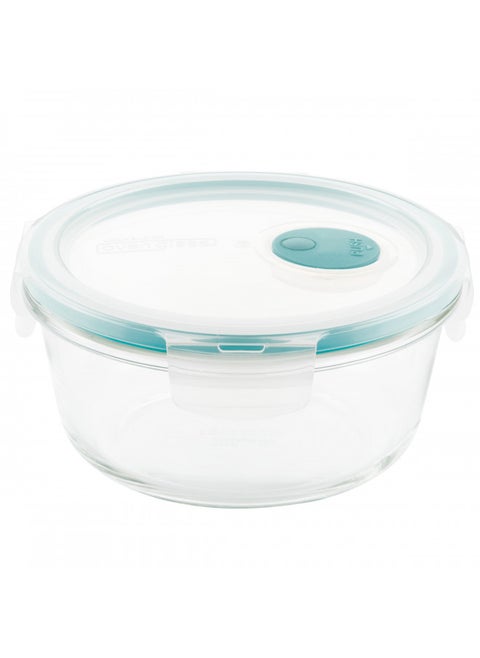 LocknLock Purely Better Glass Food Storage Container with Steam Vent Lid, Round-22 oz, Clear