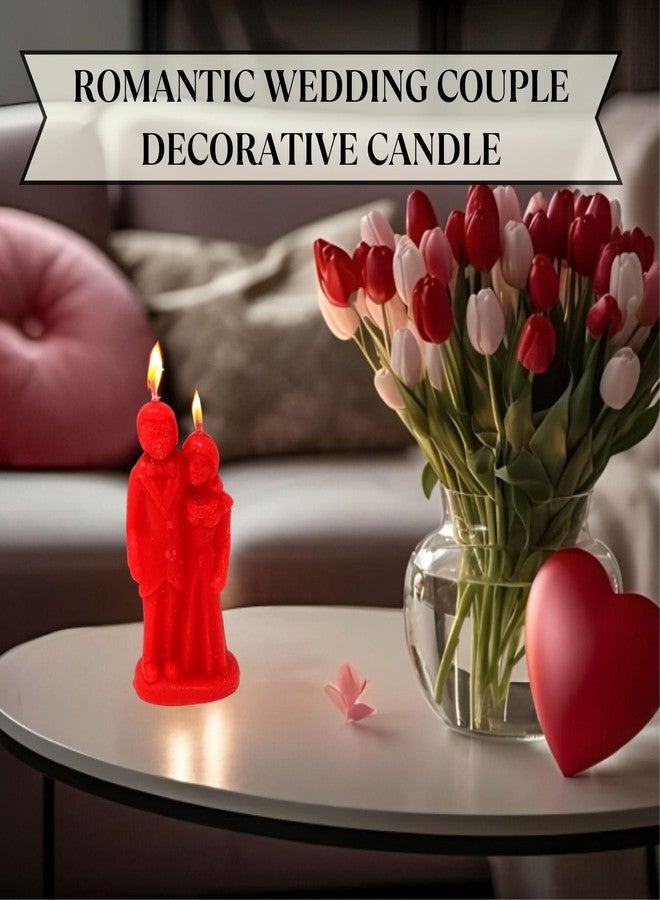 Vrinda Decorative Erotic Wedding Couple Art Portrait Candle Mould - Handcrafted Romantic Figurine Candles for Rituals, Spells, Marriage, and Special Occasions (Red) - Image 4