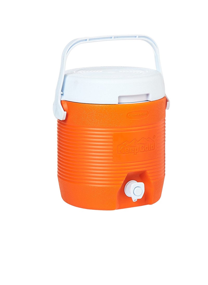 Generic - Cosmoplast Keep Cold Plastic Insulated Water Cooler, Small, 6 Litres - Orange - Image 1