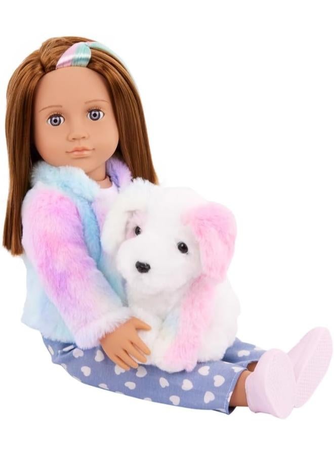 Our Generation - Skylar & Bow Our Generation 18-inch Doll Pet Plush Puppy Set, Doll w/Rainbow Pup & Acc. - Image 2