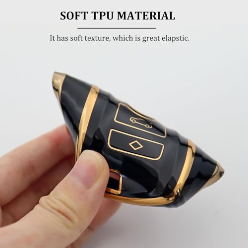 SHOPOFLUX TPU Car Key Cover Compatible for BMW X4, X3, 5 Series, 6 Series, 3 Series, 7 Series 4 Button Smart Key - Black - Image 5