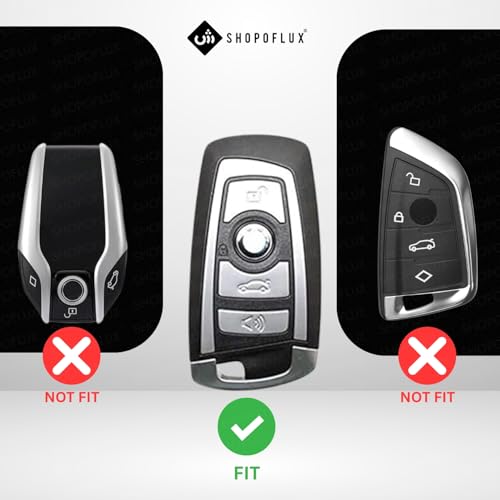SHOPOFLUX TPU Car Key Cover Compatible for BMW X4, X3, 5 Series, 6 Series, 3 Series, 7 Series 4 Button Smart Key - Black - Image 2