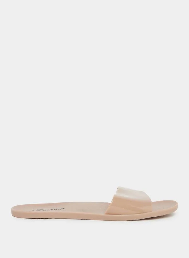 Take Two Take Two Beige Jelly Slides